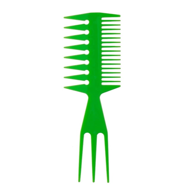 Peine de peluquería para hombre con textura en forma de espalda retro, peine triple Jian PP de plástico, dientes grandes, dientes anchos, peine para el cabello con aceite