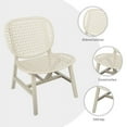thumbnail image 4 of Patio Furniture Set, ZPL 3PCS Patio Table Chair Set, Retro Outdoor Furniture Set, Outdoor Table with Open Shelf and Lounge Chairs, White, 4 of 7