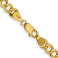 thumbnail image 3 of Auriga 14K Yellow Gold 5.9mm Lightweight Flat Cuban Chain Bracelet 7 inch for Women, 3 of 6