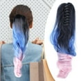 thumbnail image 3 of Gradient 3 Colors Hairpiece Curly  Ponytail  55cm Nice Quality Synthetic Fiber, Easy to Wear, Increase Hair Length and Volume, Create Different Hairstyles, 3 of 8
