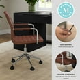 thumbnail image 3 of Martha Stewart Upholstered Office Chair in Saddle Brown/Polished Nickel, 3 of 12