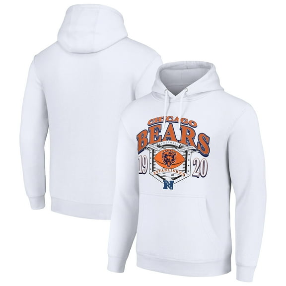 Men's Starter White Chicago Bears 80s Retro Pullover Hoodie