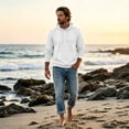 thumbnail image 4 of Domuza Mens Hoodies Lightweight Thin Fleece Hoodie Pullover with Hood Casual Basic Solid Color Pullover Sweatshirt, 4 of 7