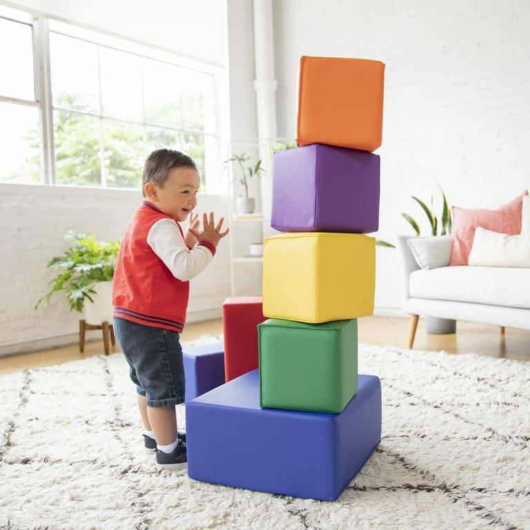 ECR4Kids SoftZone Large Playset Toy 7 Piece Foam Building Blocks for Kids Toddlers Baby Play Zone Walmart