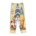 thumbnail image 4 of Disketp Hello Summer Cute Gnome Print Women'S Comfy Pajama Pants Casual Drawstring Palazzo Lounge Wide Leg Pants, 4 of 9