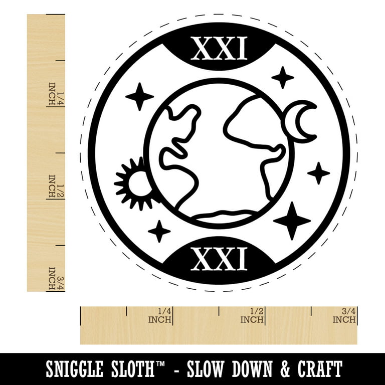 The World Tarot Card Rubber Stamp for Scrapbooking Crafting Stamping -  Small 3/4 Inch 