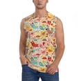 thumbnail image 2 of Lsque Colorful Chicken Print Men's Cotton Blend Sleeveless Muscle Shirts (S-3XL)- Moisture Wicking, Odor Protection, UPF 30+,X-Large, 2 of 8