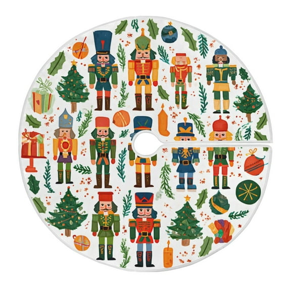 Ryvnso Christmas Tree Skirt Nutcrackers Christmas Xmas Tree Skirts Ornament Home Decorations 35.4"