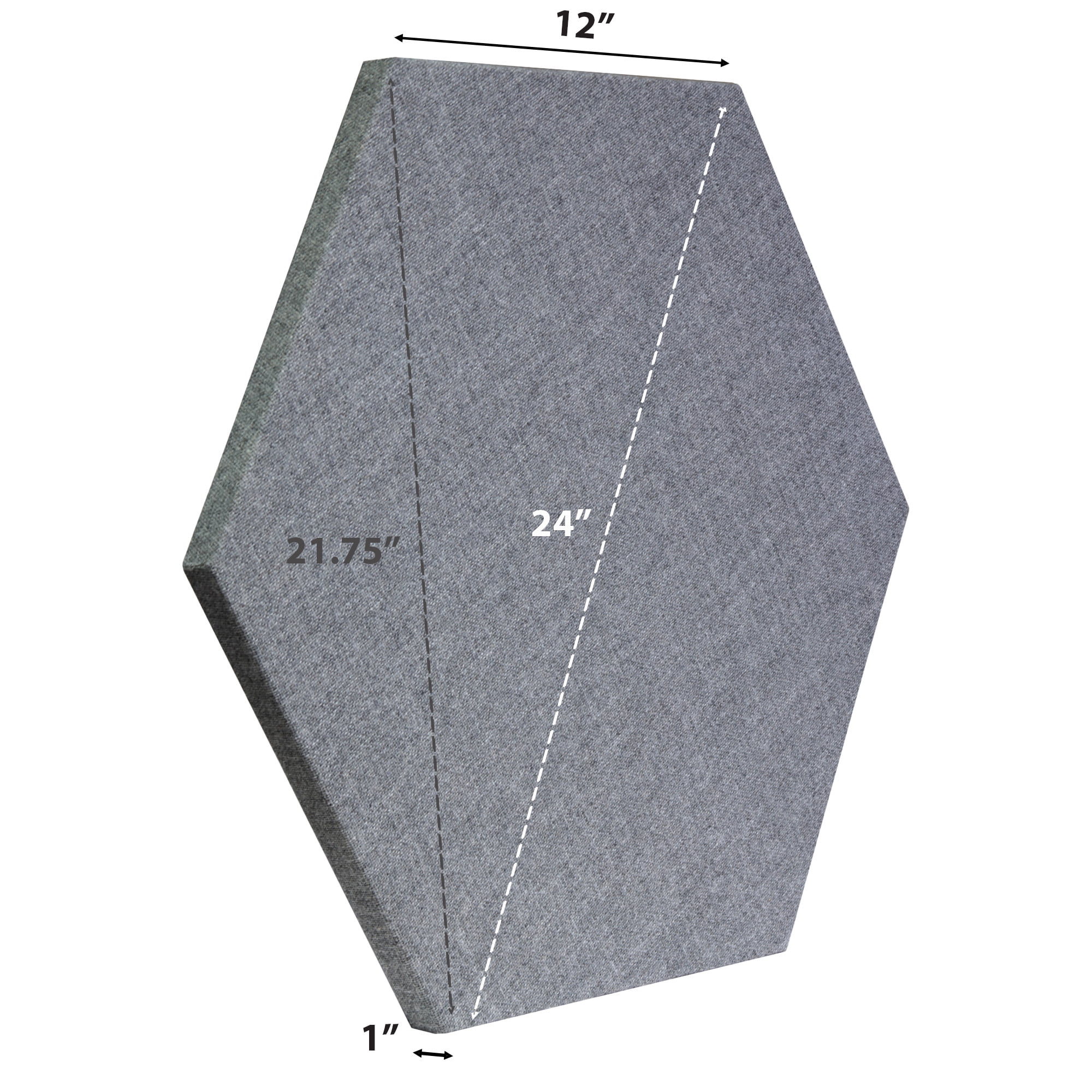 ATS Acoustics Hexagon Fire Rated Sound Absorbing Acoustic Panel 24" x 1" (Charcoal)