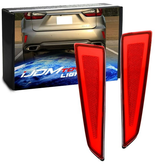 Double-Layer Design Red Lens Rear Bumper Reflector Lenses For Lexus 2015-2021 RX350 RX450h, OE-Spec LH RH Assembly