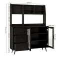 thumbnail image 6 of RichYa 59.6"H Kitchen Hutch Cabinet with Glass Door,Freestanding Pantry Storage Cabinet with Countertop & Adjustable Shelves for Dining Room,Black, 6 of 10
