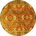 thumbnail image 1 of Ahgly Company Machine Washable Indoor Round Persian Yellow Traditional Area Rugs, 3' Round, 1 of 4