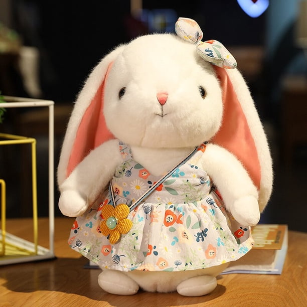 Cute Pastoral Style Rabbit Plush Toy / Bunny Doll with Flower Skirt and Bowknot / Pillow / Girl's Birthday GiftA40cm Deng Xun unisex