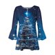 thumbnail image 5 of Puntoco Blusa informal con cuello en V y mangas 3/4 con estampado de moda para mujer, 5 of 5