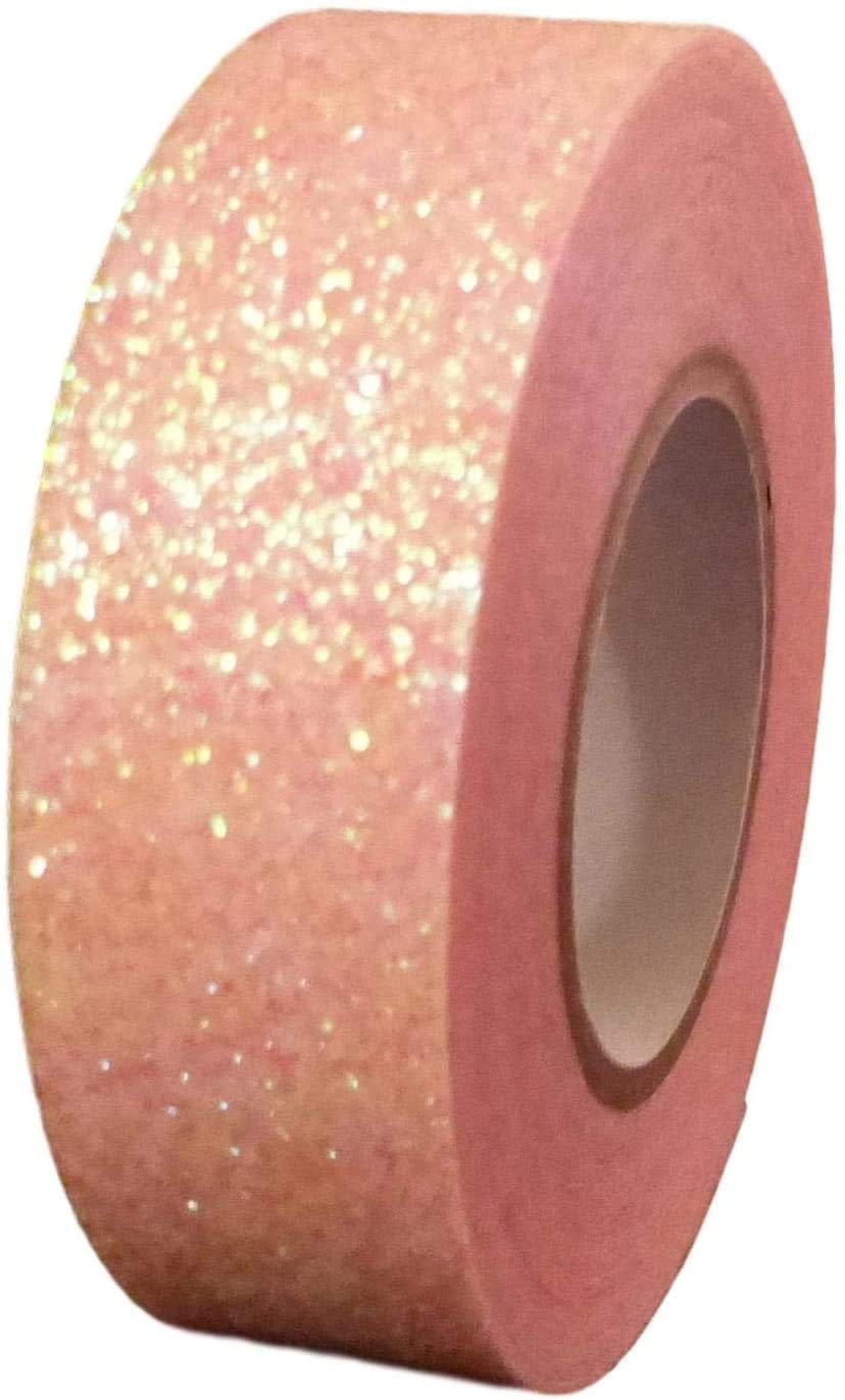 Glitter Washi Tape Decorative Craft Self Adhesive Stick On Sticky Glitter Trim (Pink Iridescent ...