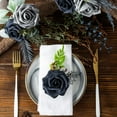 thumbnail image 3 of Imoment 25 Pcs Artificial Rose Flowers Fake Rose with Stems Real Looking Navy Blue Roses for Wedding Home-8 inch, 3 of 5