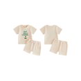 thumbnail image 2 of BemeyourBBs Toddler Baby Girl Summer Clothes Kids Baby Girl Golf Outfit Golf Skills Loading Letters Elements Embroidery Short Sleeve T Shirt Tops with Pockets Shorts 2Pcs Set, 2 of 9