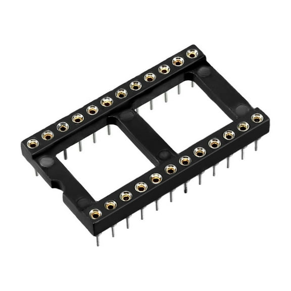 Uxcell 20pcs 15.24mm Row Pitch 2 Row 24 Round Pin DIP IC Chip Socket Adaptor