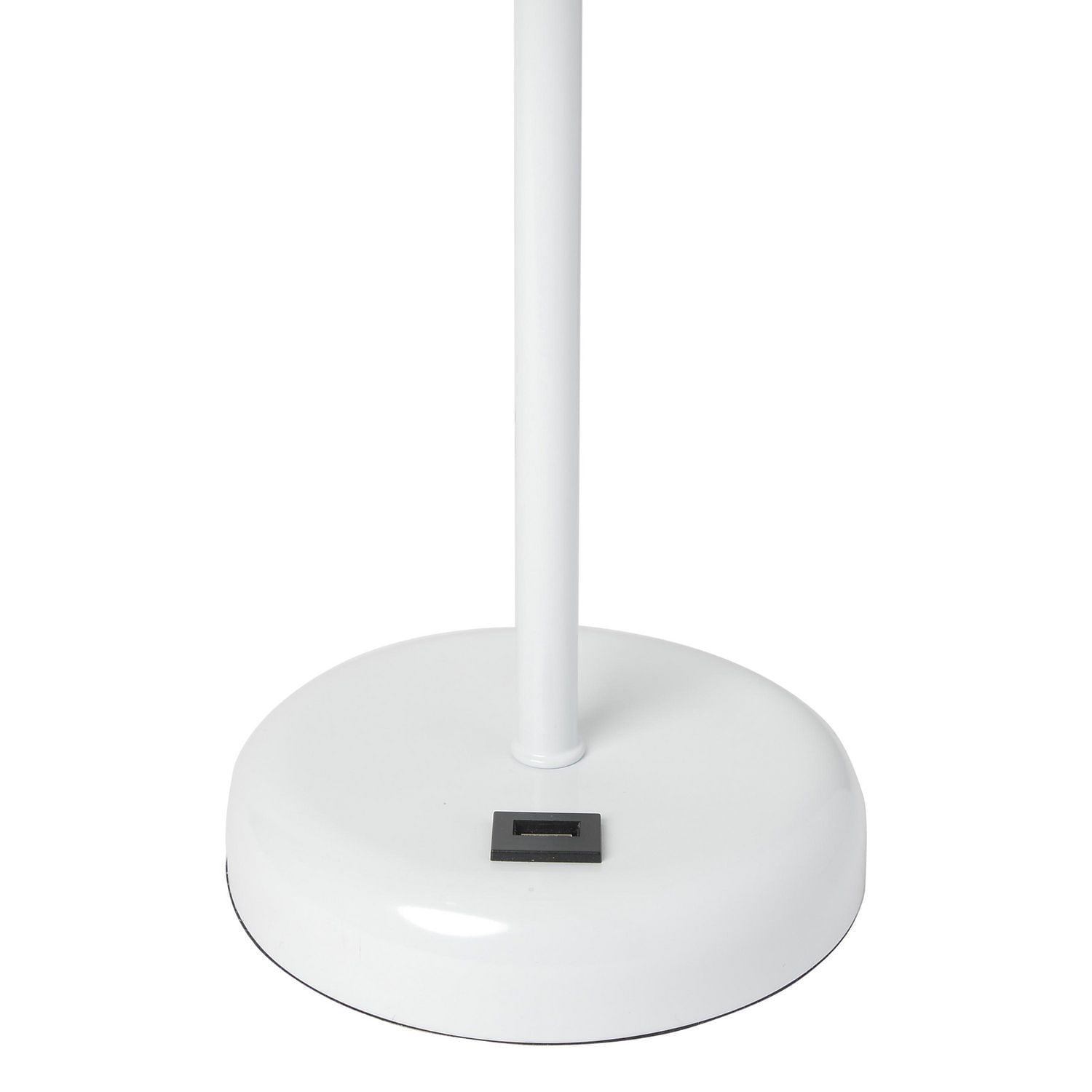 LimeLights White Stick Lamp with USB charging port and Fabric Shade, Aqua