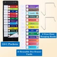 thumbnail image 5 of Daily Schedule Pocket Chart with 18 Colourful Plan Cards 13+1 Pockets 2 Iron Hooks Black Oxford Cloth Foldable Scheduling Pocket Chart for Classroom Office Home Preschool Activity, 5 of 9