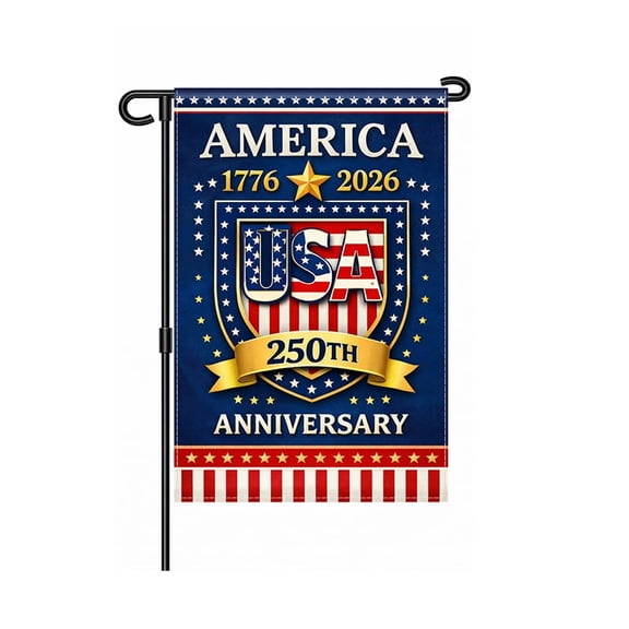 250 Anniversary USA Garden Flag, America 250th Anniversary Flag 1776-2026 Patriotic 250 Year Banner 4th of July Yard Sign Double-Sided Waterproof Garden Flag for Garden Lawn