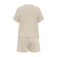 thumbnail image 4 of BOOMNY Womens 2 Peice Workout Shorts Sets Solid Short Sleeve Tops Shorts Outfits for Women Summer Casual Matching Sets, 4 of 5