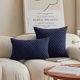 thumbnail image 4 of Set of 2 Pillow Covers Solid Supersoft Corduroy Handmade Decorative Velvet Throw Pillow Cushion Cover for Bed, 12x20 Inch, Navy Blue, 4 of 4
