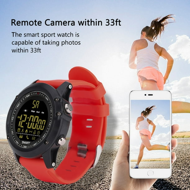 AVEKI IP67 AOWO Watch LCD Distance Calorie Smart Sport Watch Pedometer Fitness Tracker Watch Red Walmart