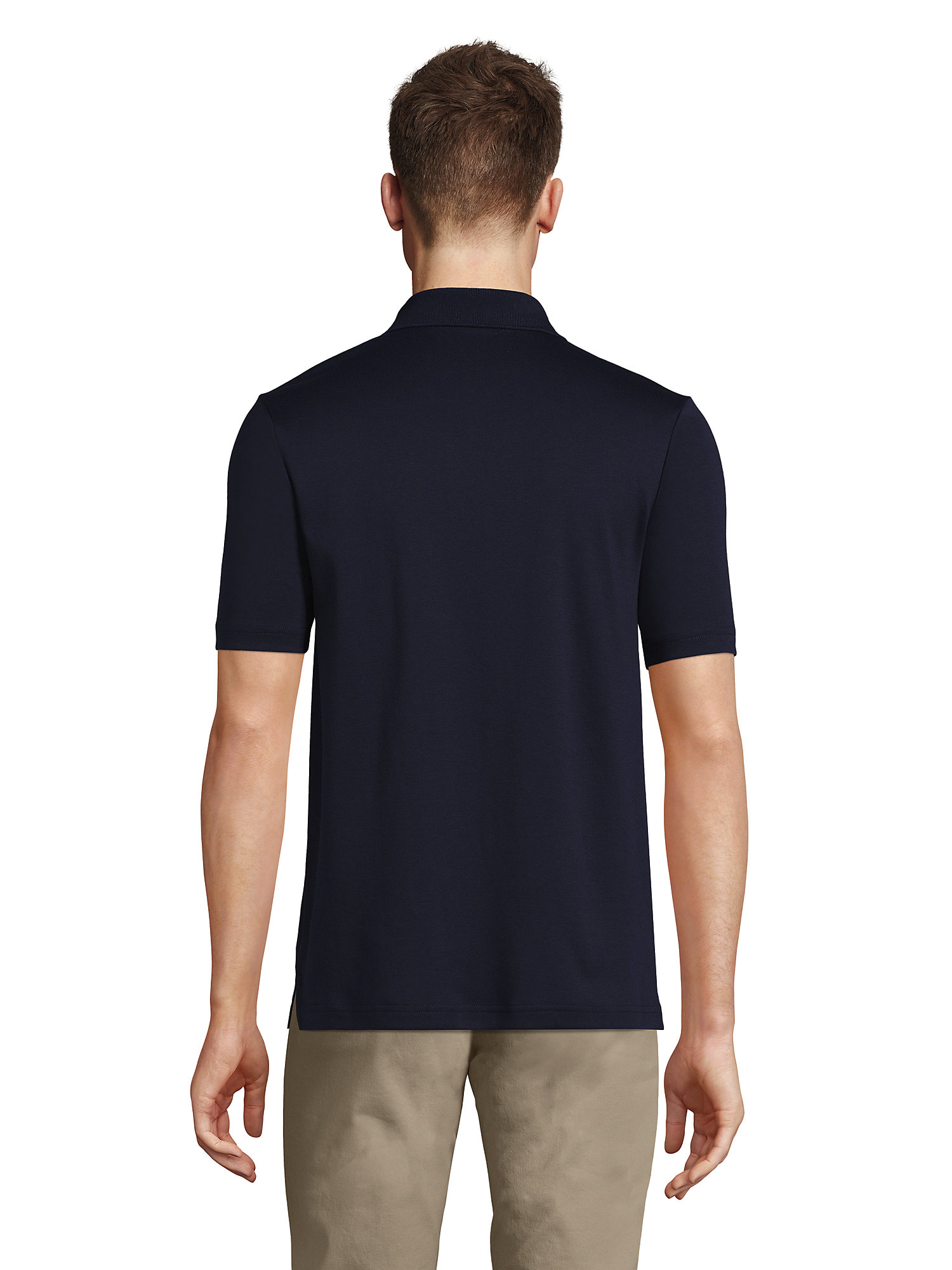 Lands' End Men's Short Sleeve Super Soft Supima Polo Shirt with Pocket 