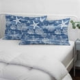 thumbnail image 3 of Navy Blue Coastal Pillow Covers, Linen Long Throw Pillow Case, Summer Beach Nautical Starfish Coral Vintage Holiday Pillow Protector Decorative Cushion Cover for Living Room/Bedroom 20" x 30", 3 of 8