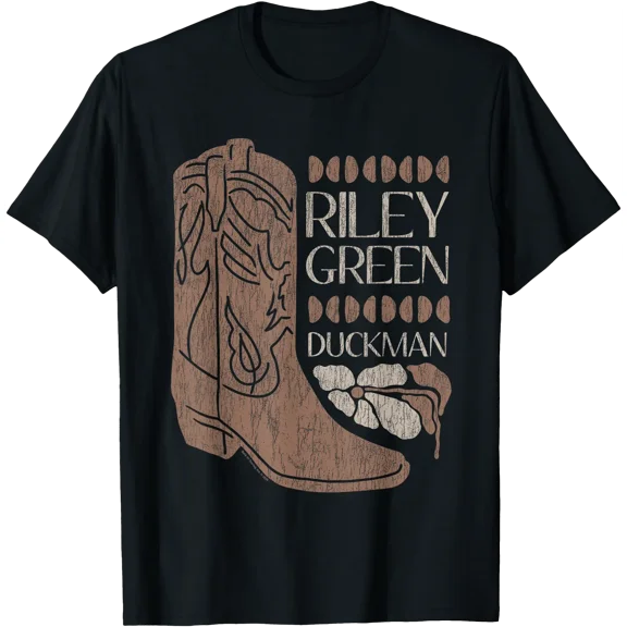 Riley Green Cowboy Boot And Flower Country Music T-Shirt
