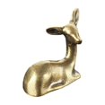 thumbnail image 2 of 2 Inch Golden Metal Deer Statue, Vintage Tabletop Decor, Christmas Decor for Shelf Display, Holiday Home Decor, 2 of 5