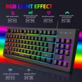 thumbnail image 4 of Teclado de membrana YWYT Y200 USB para juegos con cable, diseño de 87 teclas, efecto de luz RGB, tec YWYT Negro, 4 of 6