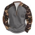 thumbnail image 2 of Blusas y camisas de manga larga con cuello redondo para hombre, sudadera con capucha de cuello redondo con cremallera y estampado, sudadera de manga larga, blusa de poliéster para hombre, 2 of 4