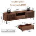 thumbnail image 5 of Hommpa TV Stand for 55/65/75/80 inch TV with 2 Slatted Doors and Drawer, Mid Century Modern TV Console for Living Room Bedroom, Storage Cabinets Entertainment Center for Gaming Media Console,Walnut, 5 of 14