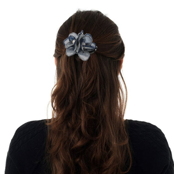 LOLIPPYY Flat Hair Claw Women Hair Clip for Daily Use Non Slip Dark Blue 1Pcs