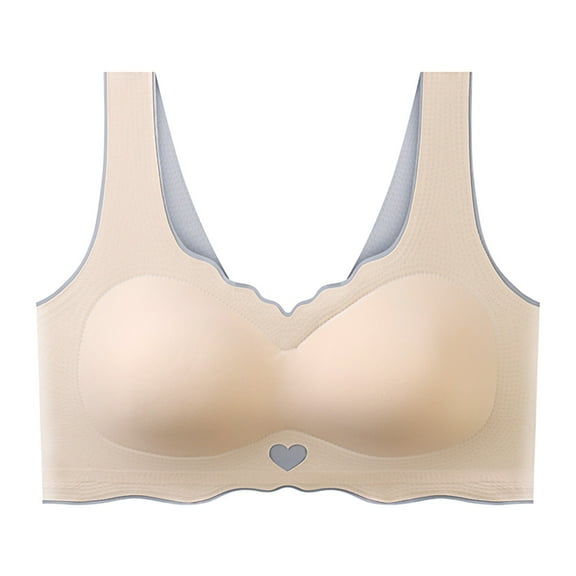 Seductiva Sports Bras for Women Comfort Bra Everyday Bra V Neck Soft Lightweight Womens Basic Bra Push Up Comfort Soft No Underwire 1PC