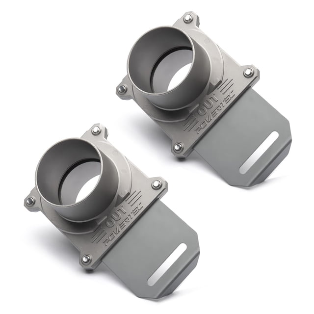 POWERTEC 70325-P2 Blast Gate de 6,4 cm, antiobstrucción, paquete de 2