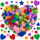 thumbnail image 1 of Stickers de espuma ZATAYE 300 piezas, corazones y estrellas brillantes multicolor, 1 of 8