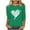 NQR1-Valentine's Day-Green, variant on VKOYWKM Heart Shirts Women Valentines Day T-Shirts Heart Graphic Tees Tops 3/4 Sleeve Casual Crew Neck Love Heart T-Shirts Happy Valentines Day Blouses