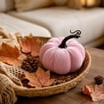 thumbnail image 5 of White Velvet Pumpkin Decoration 5 Inch, Plush Faux Pumpkin for Halloween Fall Home Decor, Soft Fabric Ornament for Table Centerpiece Shelf Sitter, Kids Pet Safe Reusable Autumn Accent, 5 of 7