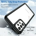 thumbnail image 3 of Shockproof Bumper (Black Frame) phone Case for Samsung Galaxy A23 5G, with Tempered Glass Screen Protector, by OneToughShield ® - Blossom Stars, 3 of 4
