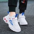 thumbnail image 4 of uikmnh Kids Breathable Mesh Sneakers with Blue and Red Accents Hook and Loop Sport Shoes for Boys Size:7-8 Years, 4 of 8
