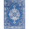 thumbnail image 1 of homeroots home decor 385838 4’ x 6’ Navy Blue and Ivory Persian Medallion Area Rug, 1 of 1