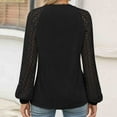 thumbnail image 4 of ATOYSOY Women's Casual Elegant Shirts Loose Lace Raglan Tops Outwear Crew Neck Sweatshirts Long Sleeve Tees Fall Winter Fashion Solid Color Pullover Black L, 4 of 8
