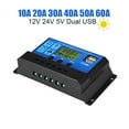 thumbnail image 2 of Solar Controller PWM 60A 50A 40A 30A 20A 10A Charge And Discharge Controller 12V 24V Auto LCD Solar Regulator With Dual USB 5V ,Widely Used, 2 of 5