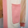 thumbnail image 5 of WRKEKC Cardigan Sweaters for Women Color Block Long Sleeve Open Front Loose Fit Knit Cardigan with Pockets, 5 of 9