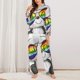 thumbnail image 2 of Fotbe Panda with Sun glasses Conjunto de Pijama de Manga Larga para Mujer con Estampado, Ropa de Dormir de 2 Piezas, Conjunto de Casa Suave y Cómodo con Bolsillos-X-Large, 2 of 7