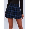thumbnail image 3 of Women Stretch Waist Flared Pleated Skirt Casual Mini Skater Skirt, 3 of 7