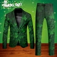 thumbnail image 4 of Men's 2-Piece Print Suit Long Sleeve Floral Button Blazer Pants Set Multi-Pocket Slim Fit Party Holiday Event Wear, 4 of 6